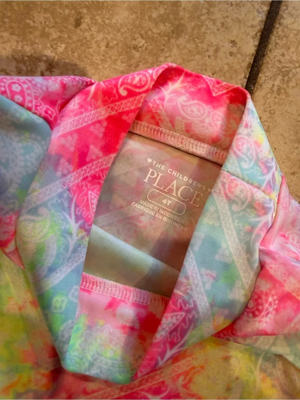 The Children's Place Pink Multi Tie-Dye Rash Guard Swim Set